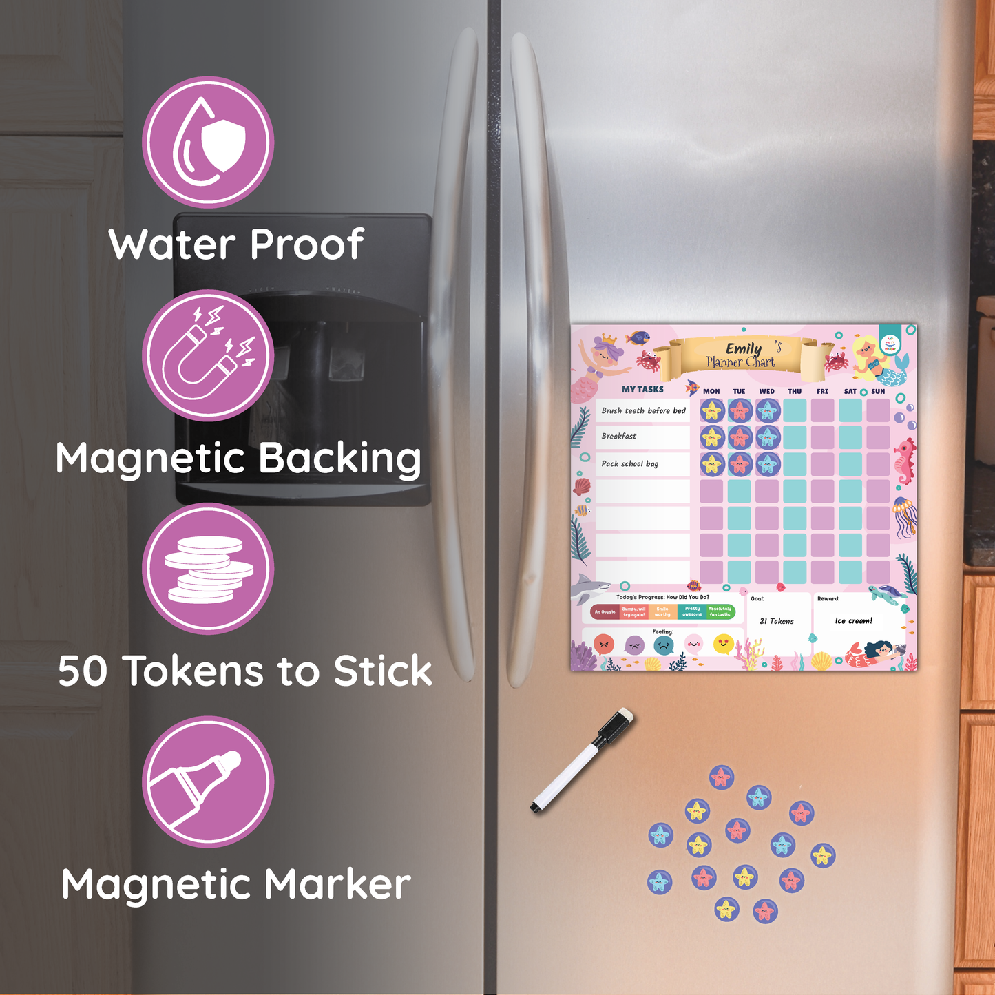 Mermaid Party - Magnetic Visual Schedule