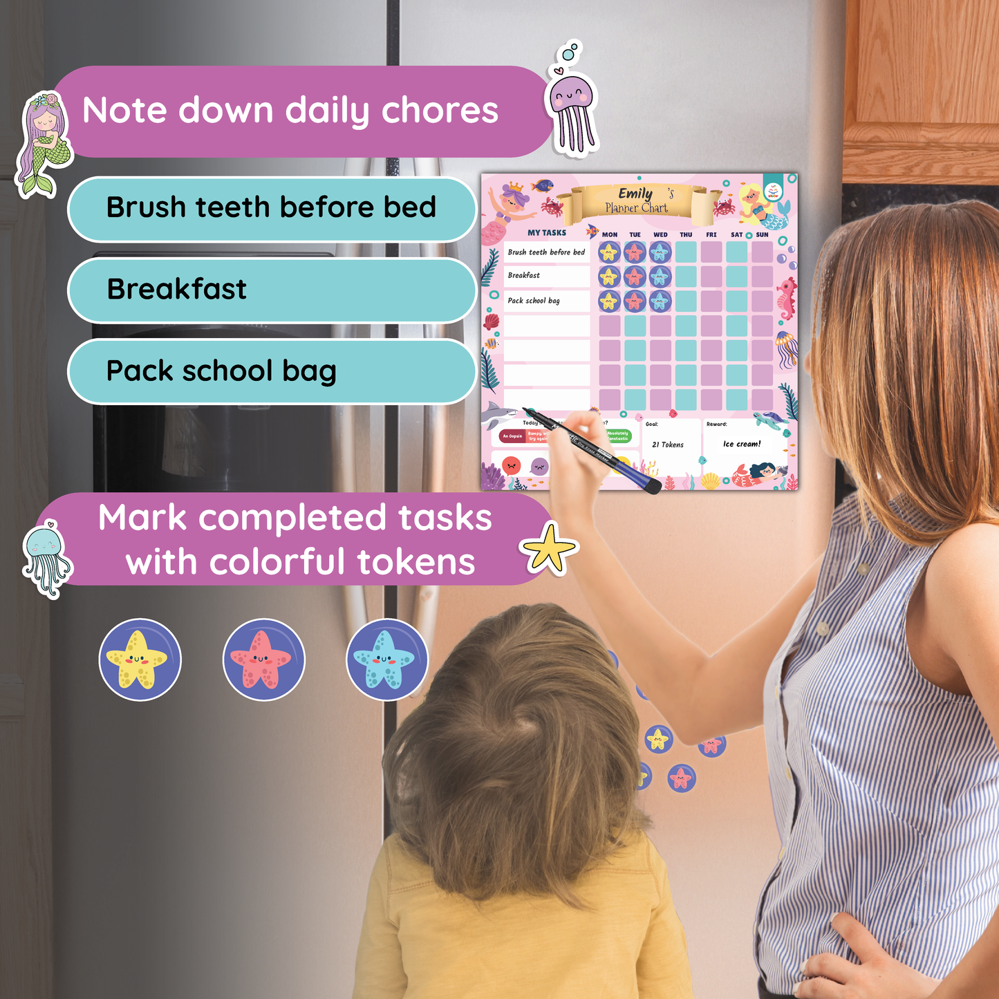 Mermaid Party - Magnetic Visual Schedule