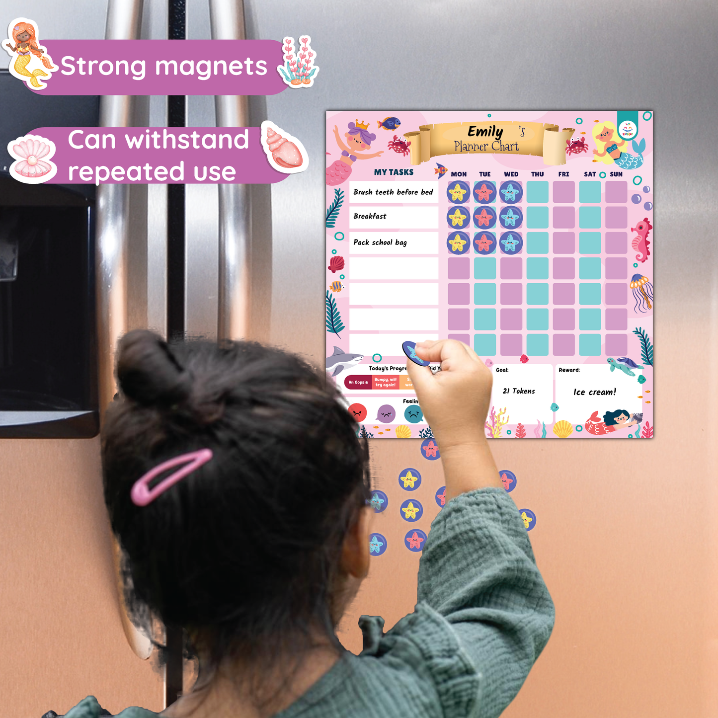 Mermaid Party - Magnetic Visual Schedule