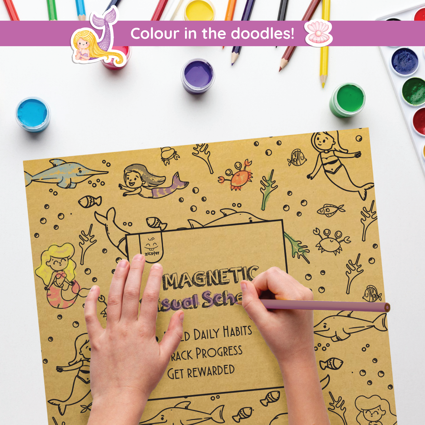 Mermaid Party - Magnetic Visual Schedule