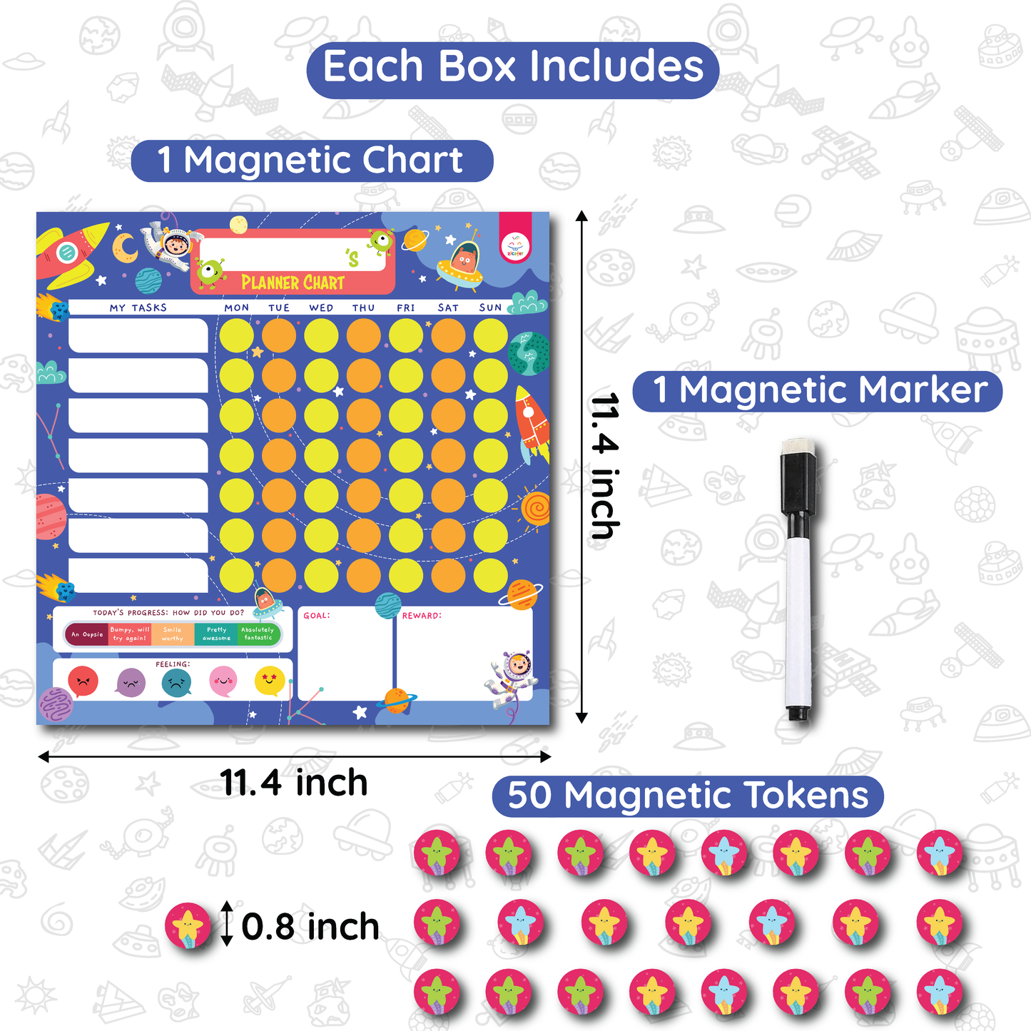 Space Explorer - Magnetic Visual Schedule