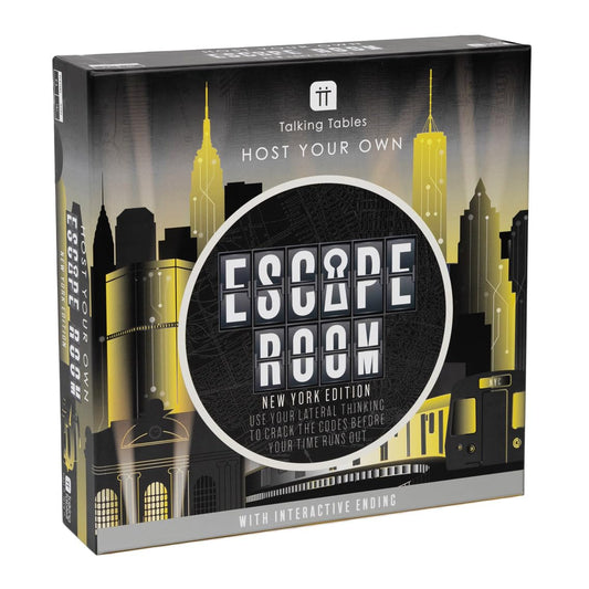 Talking Tables Host Your Own Escape Room Game New York Edition – Interactive At‑Home Escape Room, Moderate Difficulty, 2–6 Players, Ages 16+