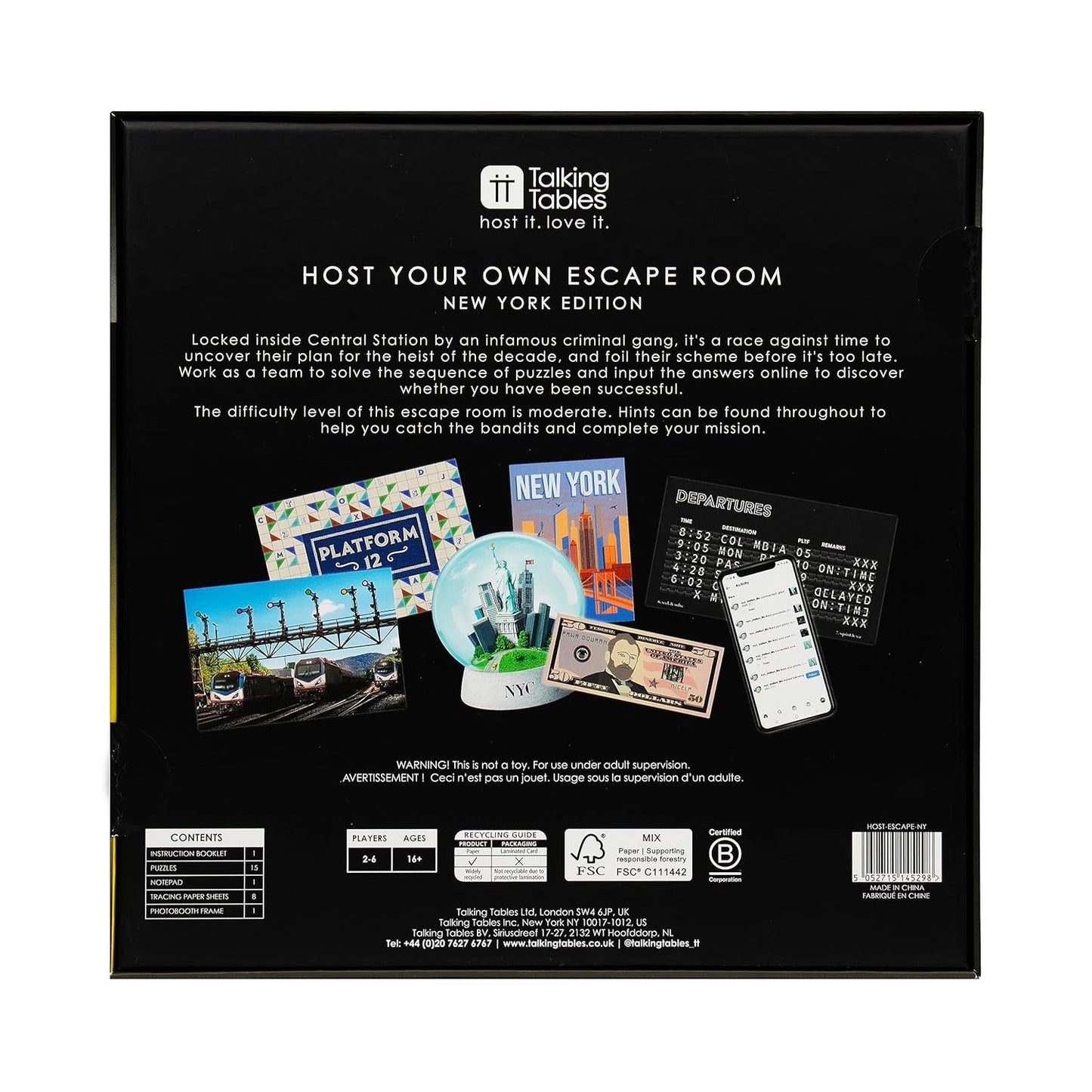 Talking Tables Host Your Own Escape Room Game New York Edition