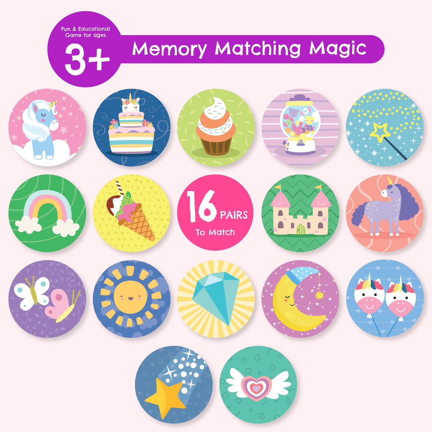 Memory Match - Unicorn Party