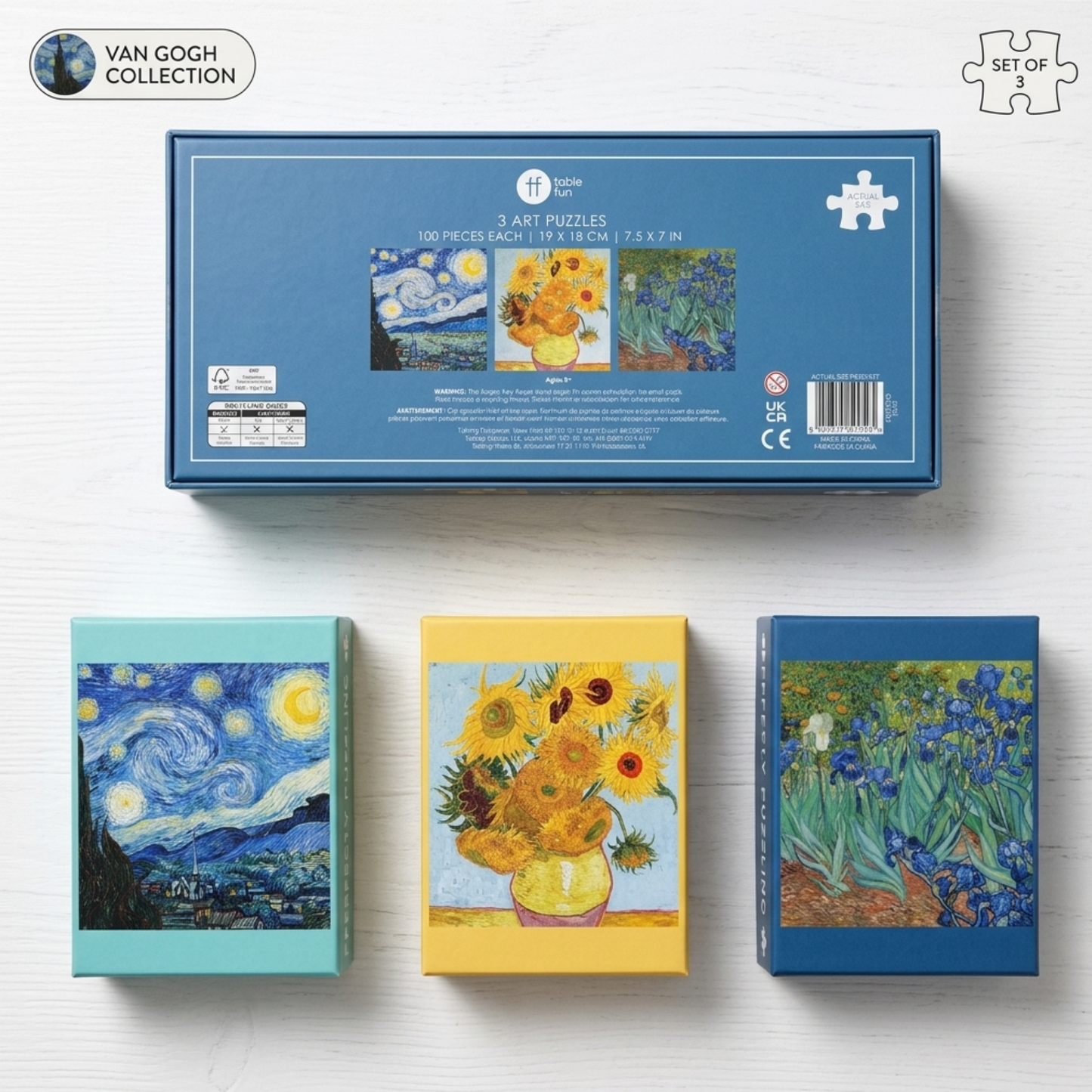 Talking Tables Perfectly Puzzling Van Gogh Jigsaw Set of 3